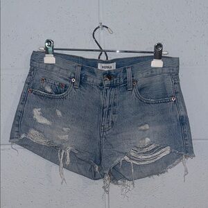 Pistola Distressed Denim Jean Shorts - Blue